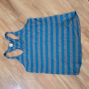 Gray blue zine girls tank top